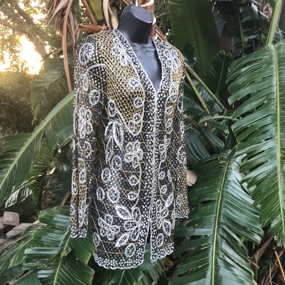 Vintage sheer exquisitely beaded jacket - Picture 6 of 16
